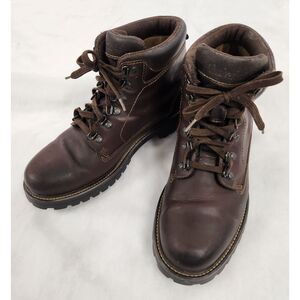 Timberland Mens Leather Hiking Boots Size 11M Brown Outdoor Lug Sole
